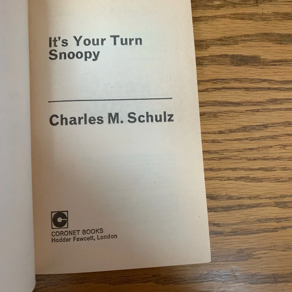 It's Your Turn, Snoopy by Charles M. Schulz paperback Book 1978 Peanuts Comic